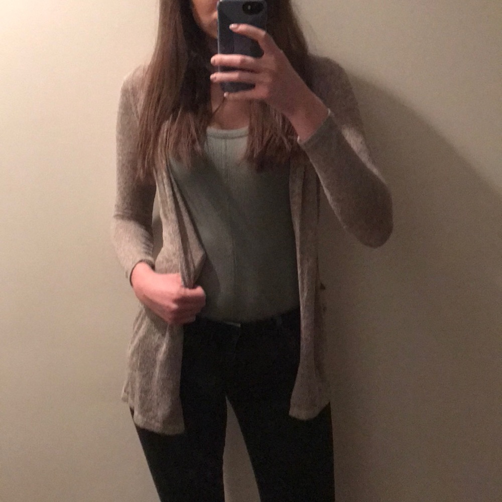 Heathered brown cardigan